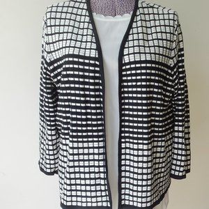Charter Club black-and-white open front sweater - Size XL